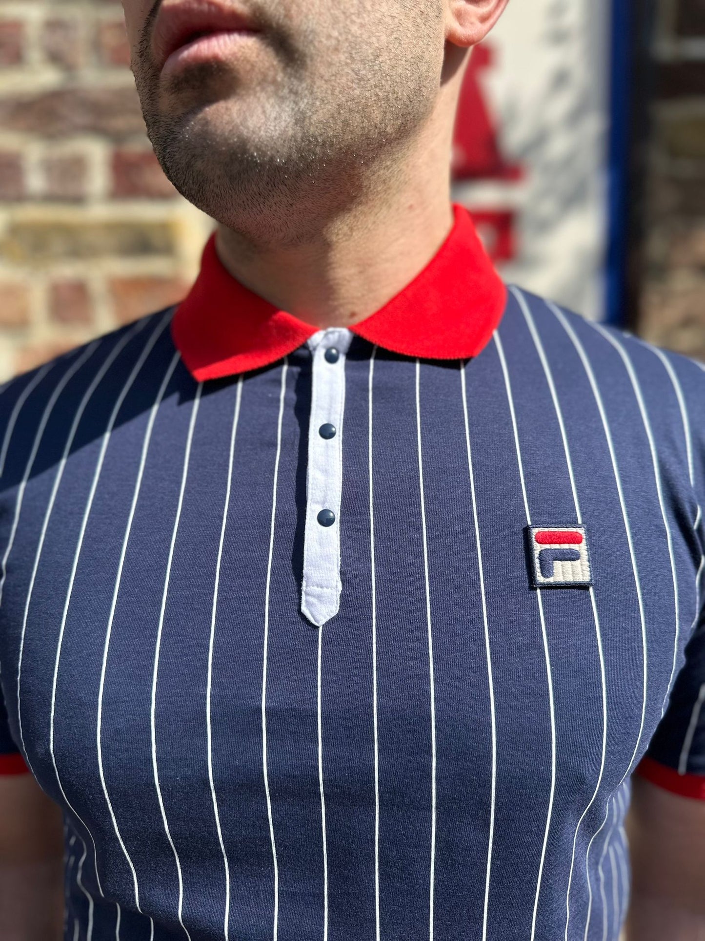 BB1 Classic Vintage Striped Navy / Red - Polo
