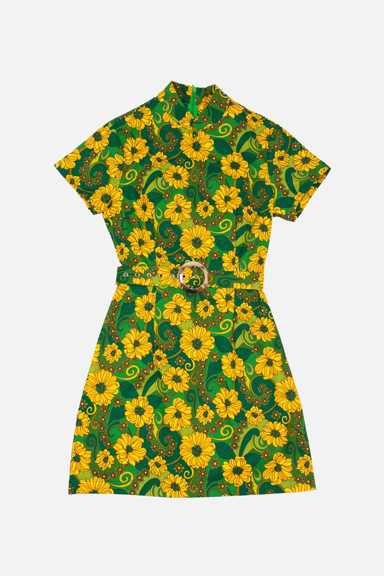 Exclusive 'Lulu' Ivy Green Sunflower - Dress
