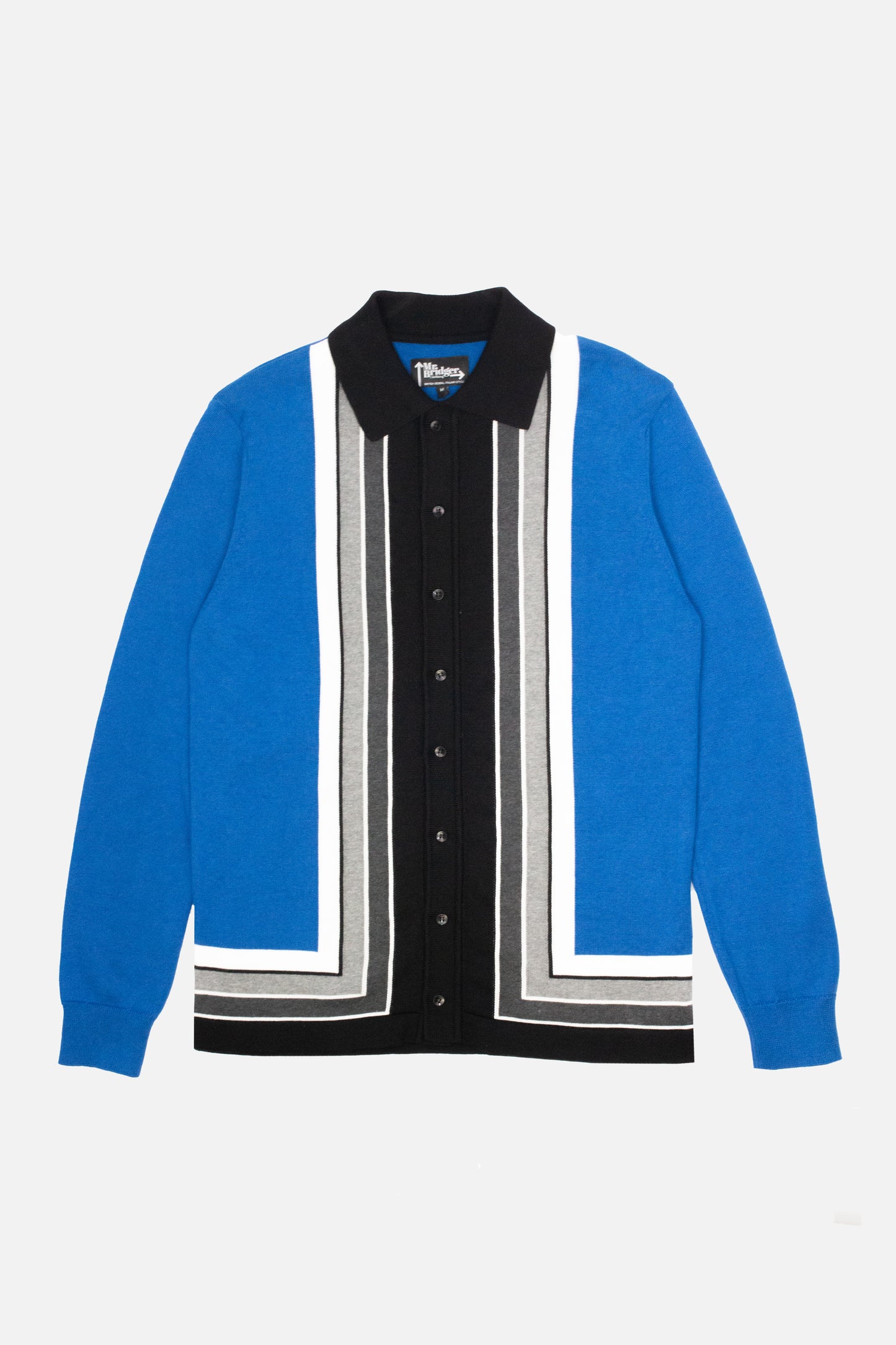 Curtis Graduated Stripe ‘Royal Blue’ - Polo Knit