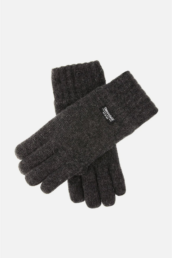 Thinsulate-Lined Charcoal Knitted - Gloves