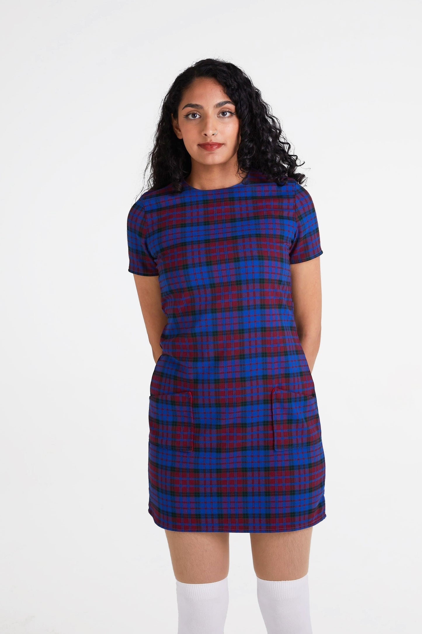 Made in England 'The Nancy' Blue / Maroon - Dress
