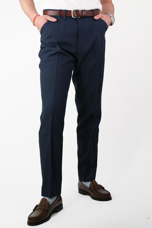 Norwood Regular Fit Cotton Hopsack Ink Navy - Trousers