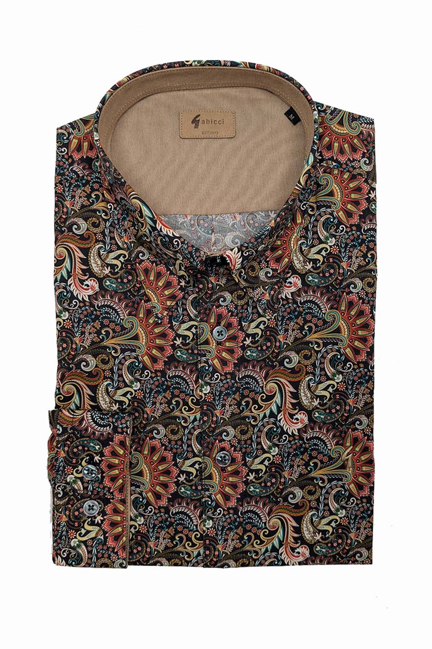 Rory Black Woven Print Long Sleeve - Shirt