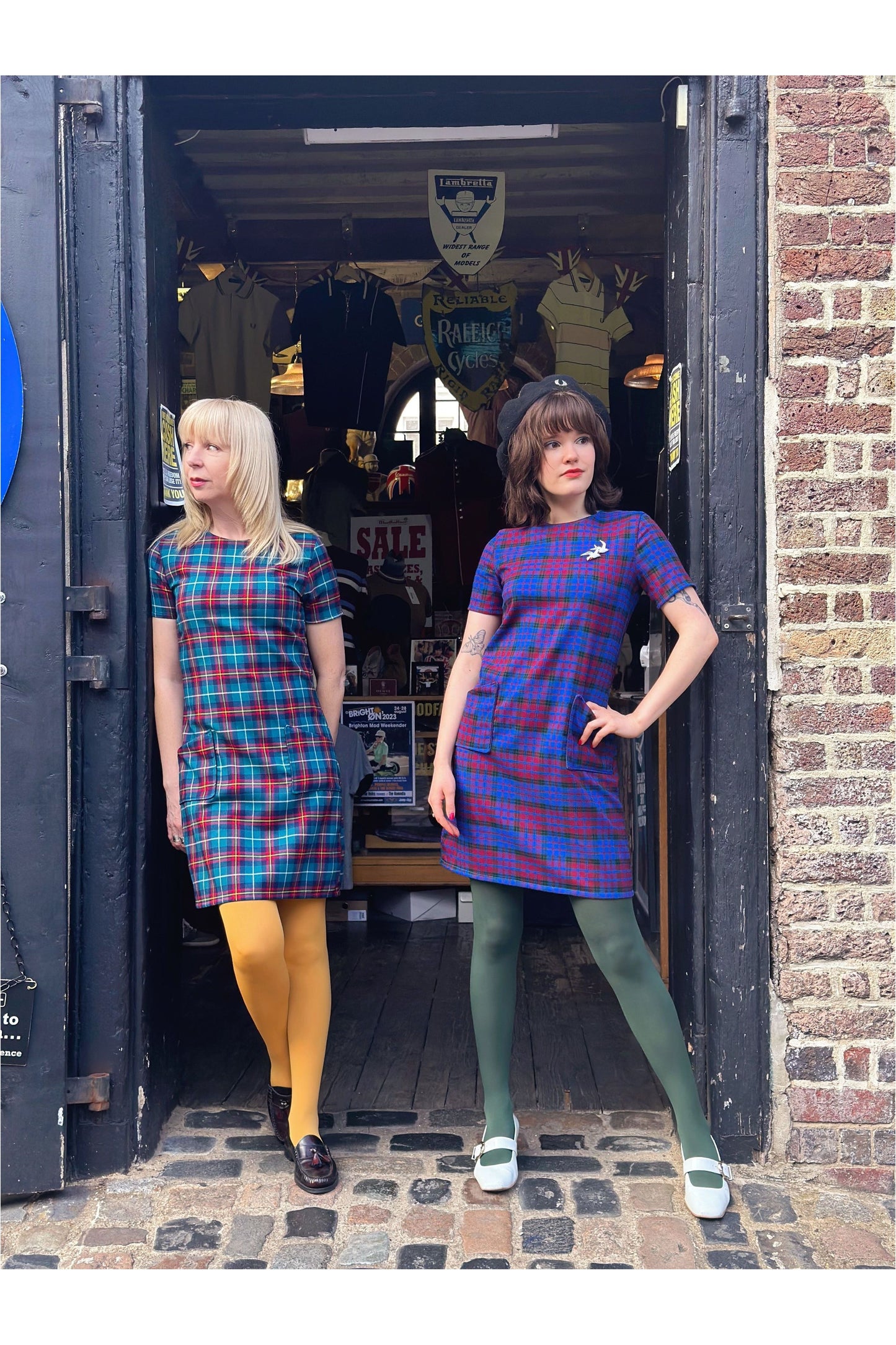 Made in England 'The Nancy' Blue / Maroon - Dress