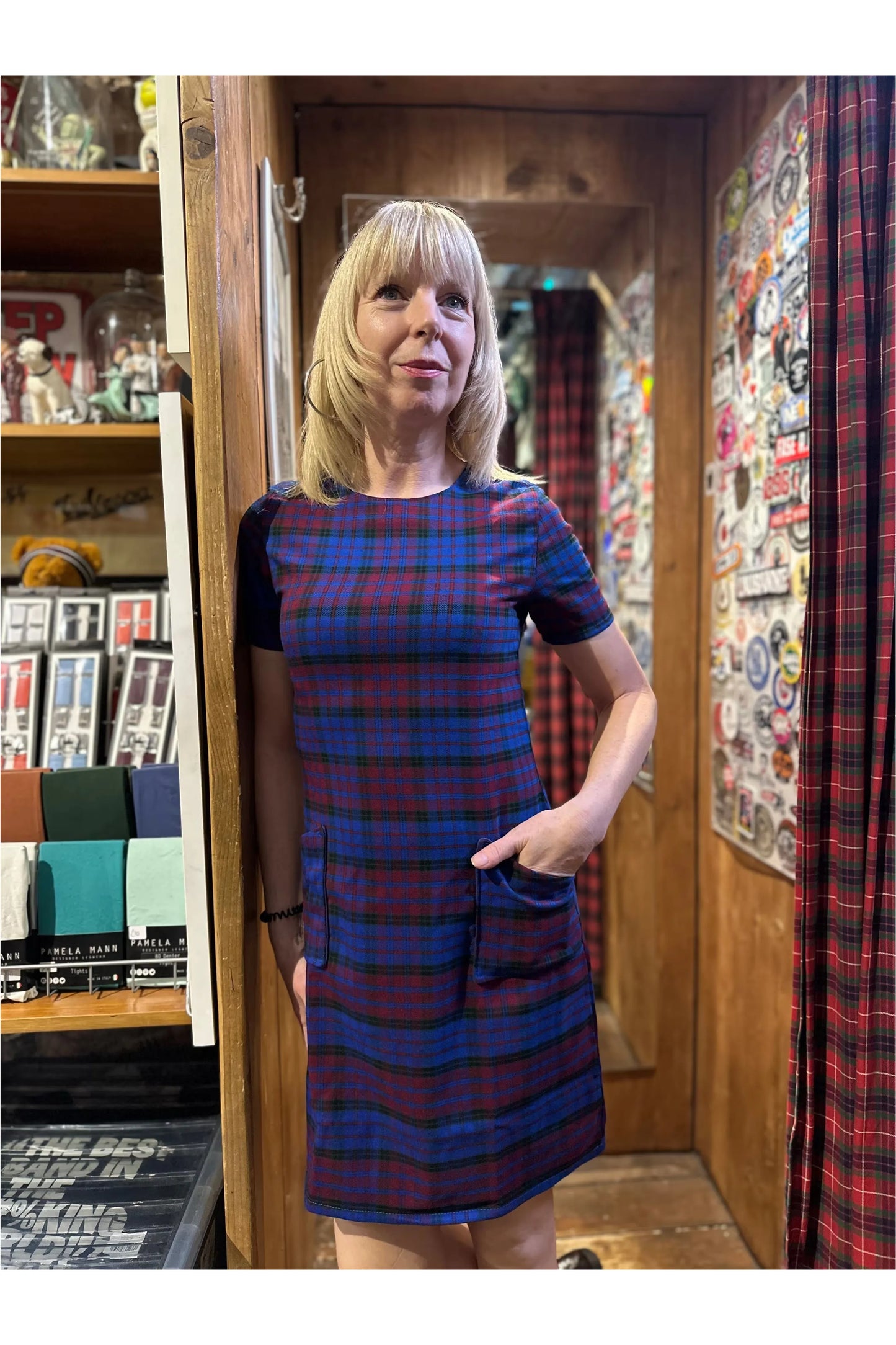 Made in England 'The Nancy' Blue / Maroon - Dress