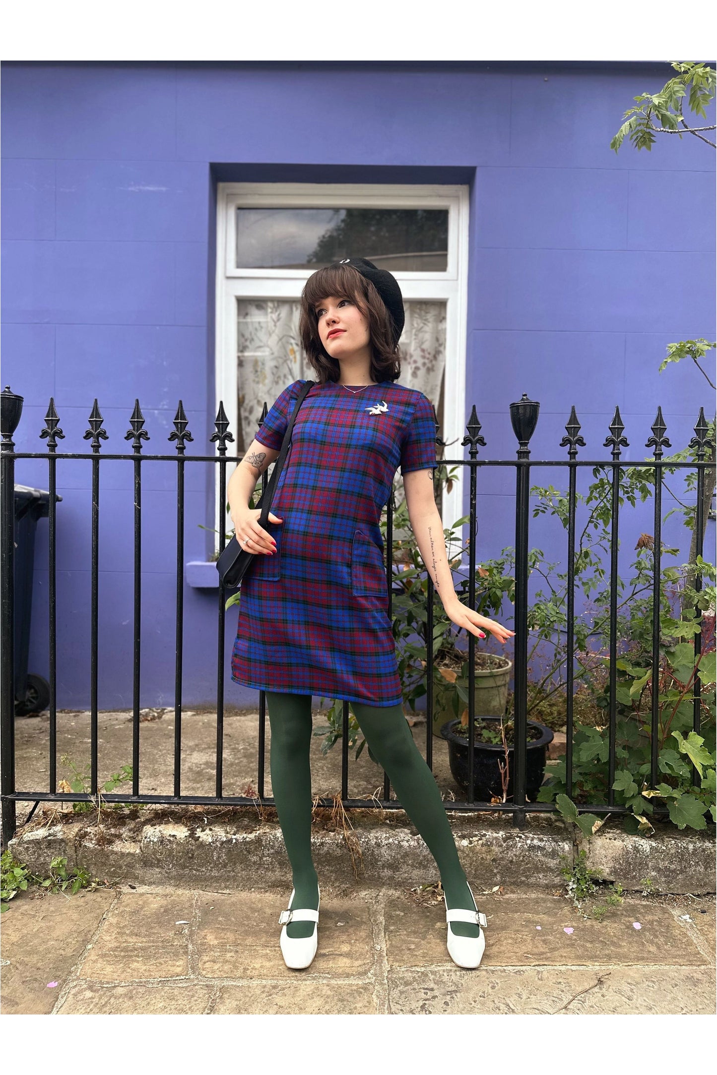 Made in England 'The Nancy' Blue / Maroon - Dress