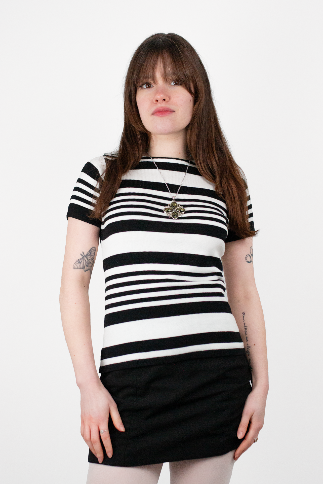 Jean White / Black Stripe - Knit