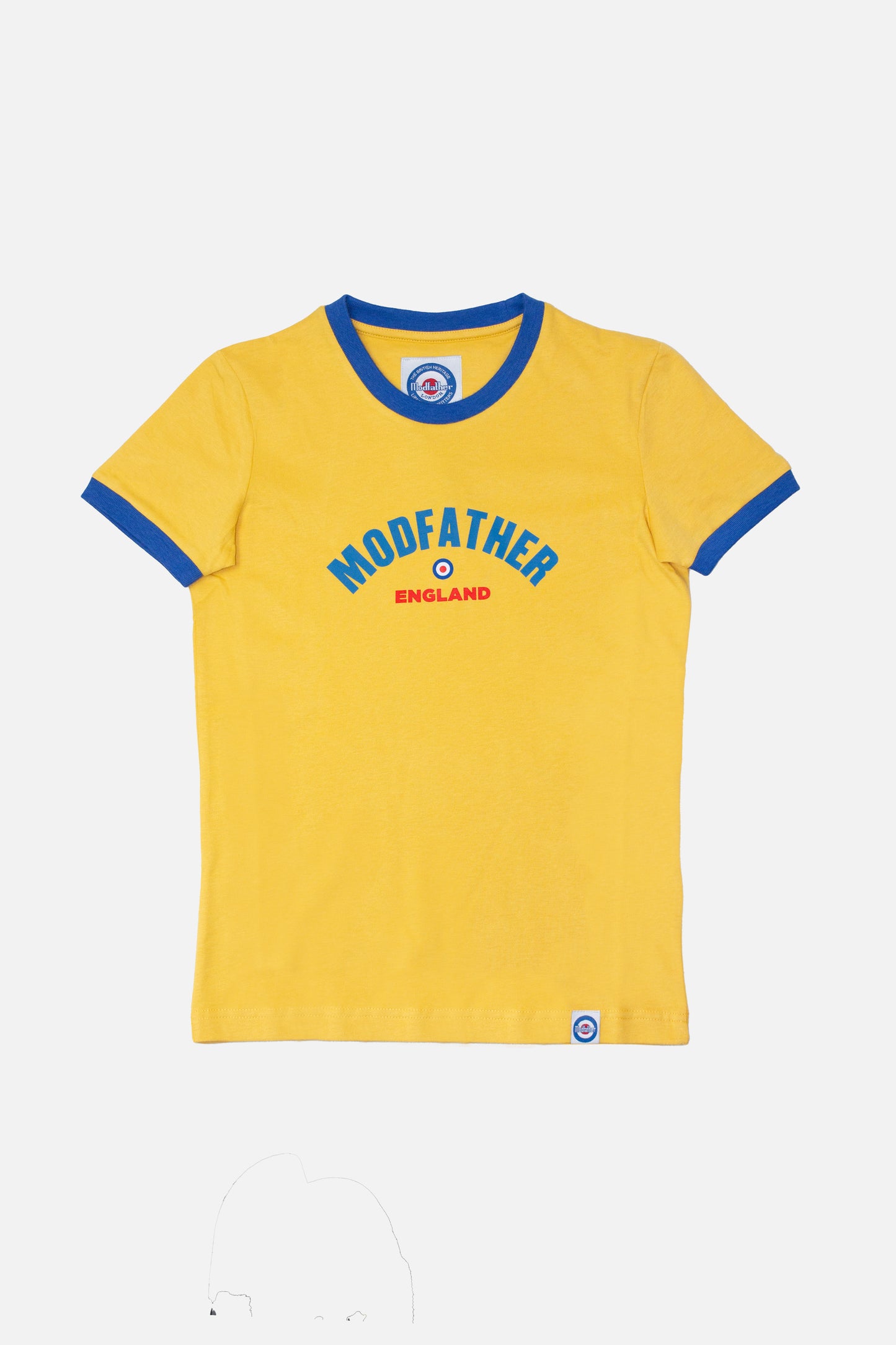 Women's Logo Script Mustard and Royal Blue - T-Shirt