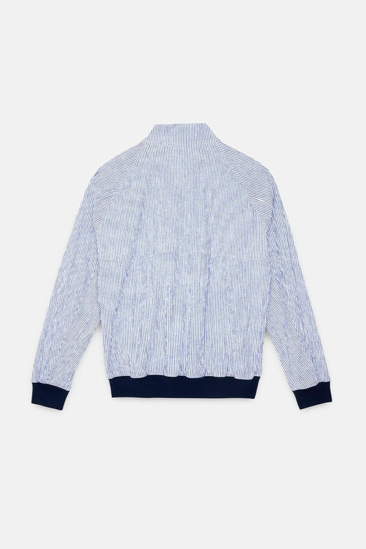 G9 Modern Classic Seersucker Blue White - Harrington Jackets