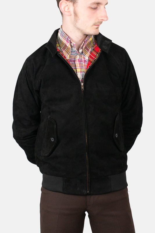 Men’s Premium Suede Black - Harrington Jacket