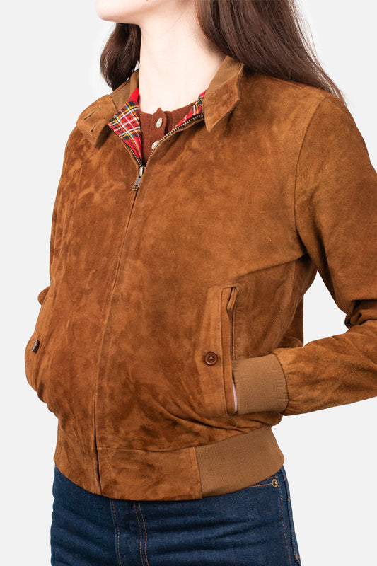 Women's Tobacco Suede Premium - Harrington Jacket