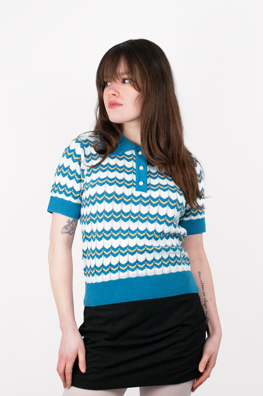 Supreme Fine Gauge Aqua - Polo Knit