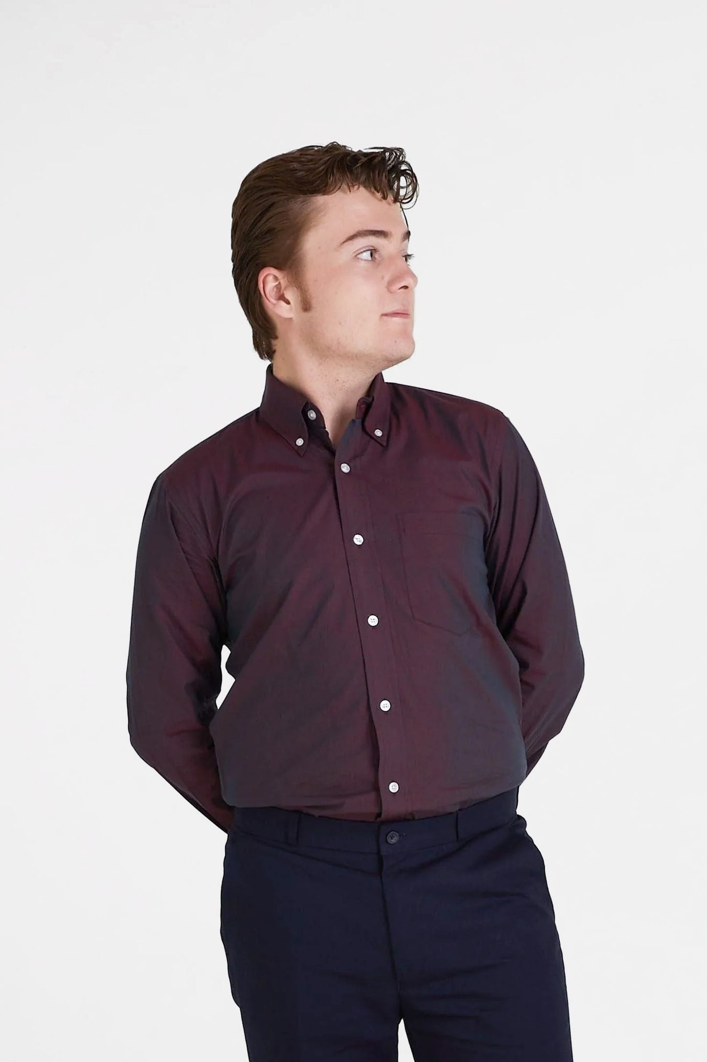 Tonic Burgundy Two Tone L/S - Shirt