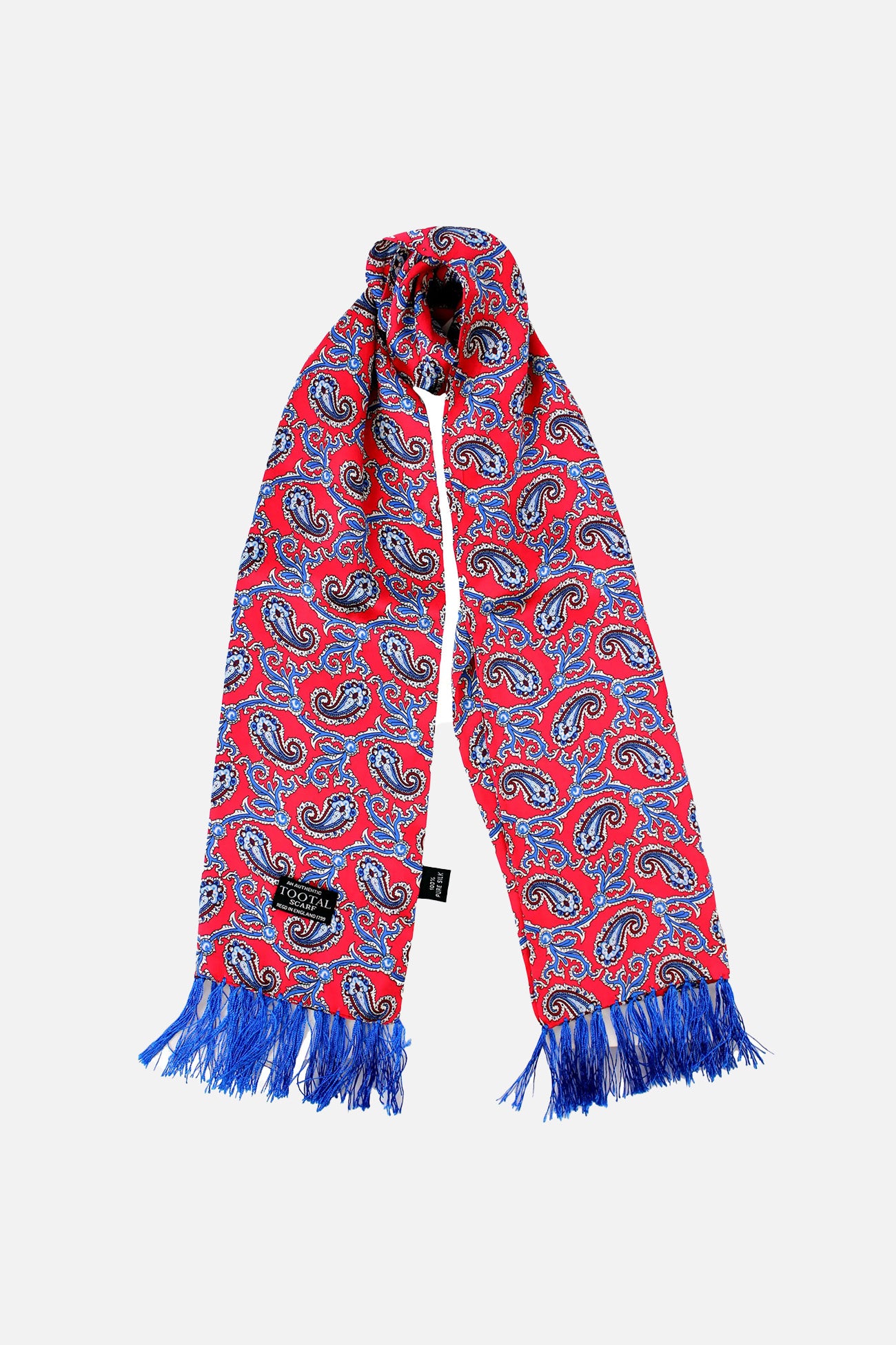 Paisley Red & Navy - Silk Scarf