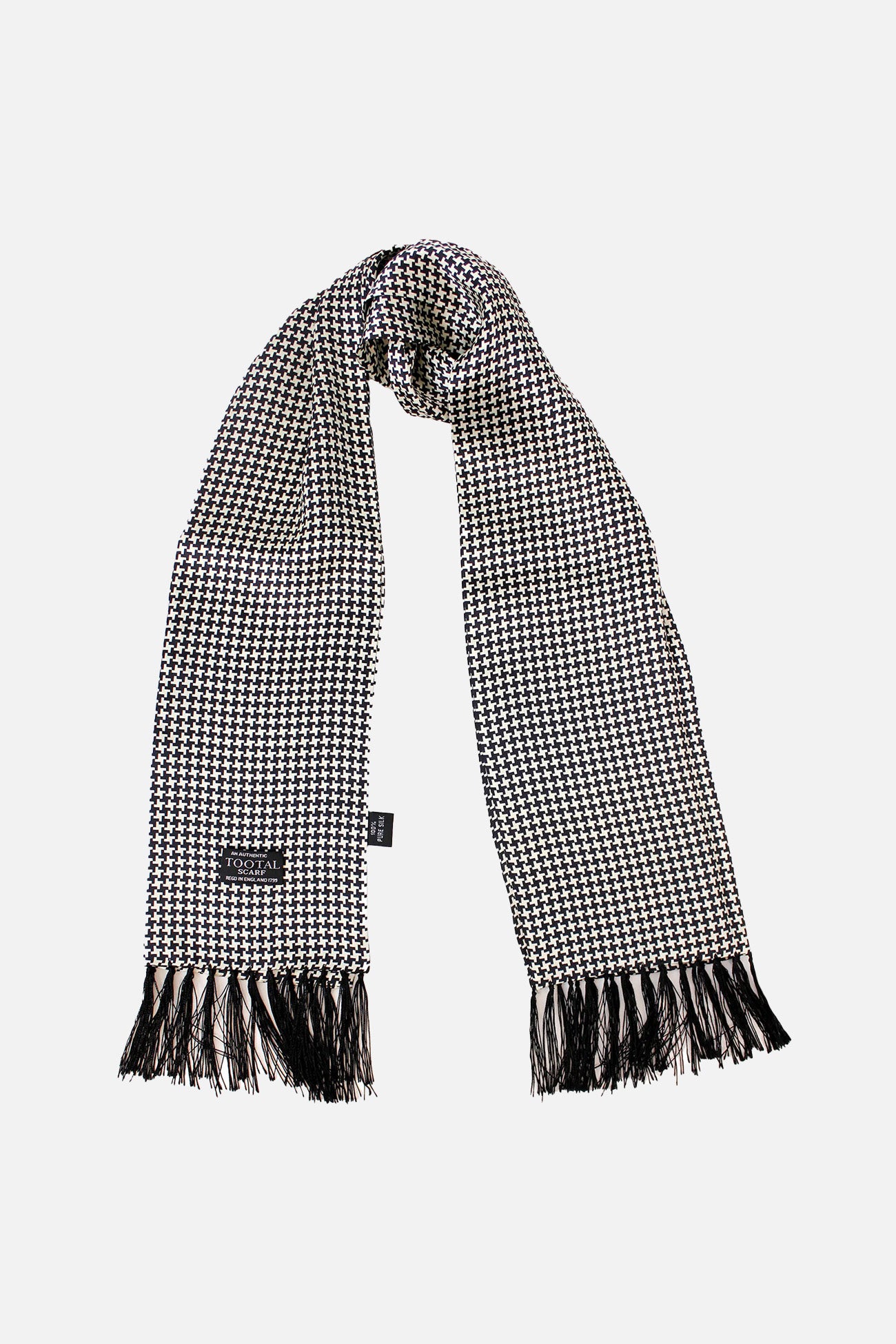 Dogtooth Black & White - Silk Scarf