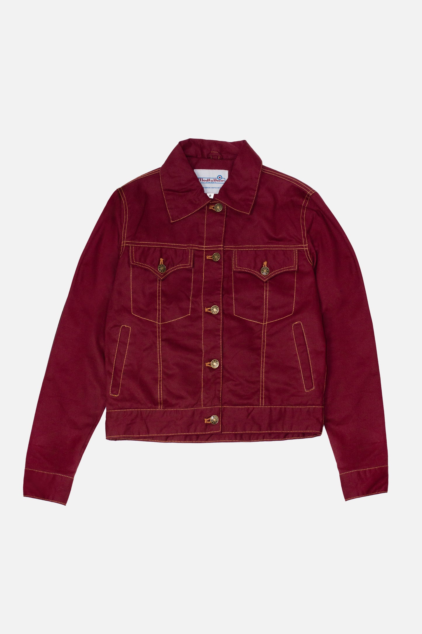 Women's Twill Maroon Peach Hart - Trucker Jacket