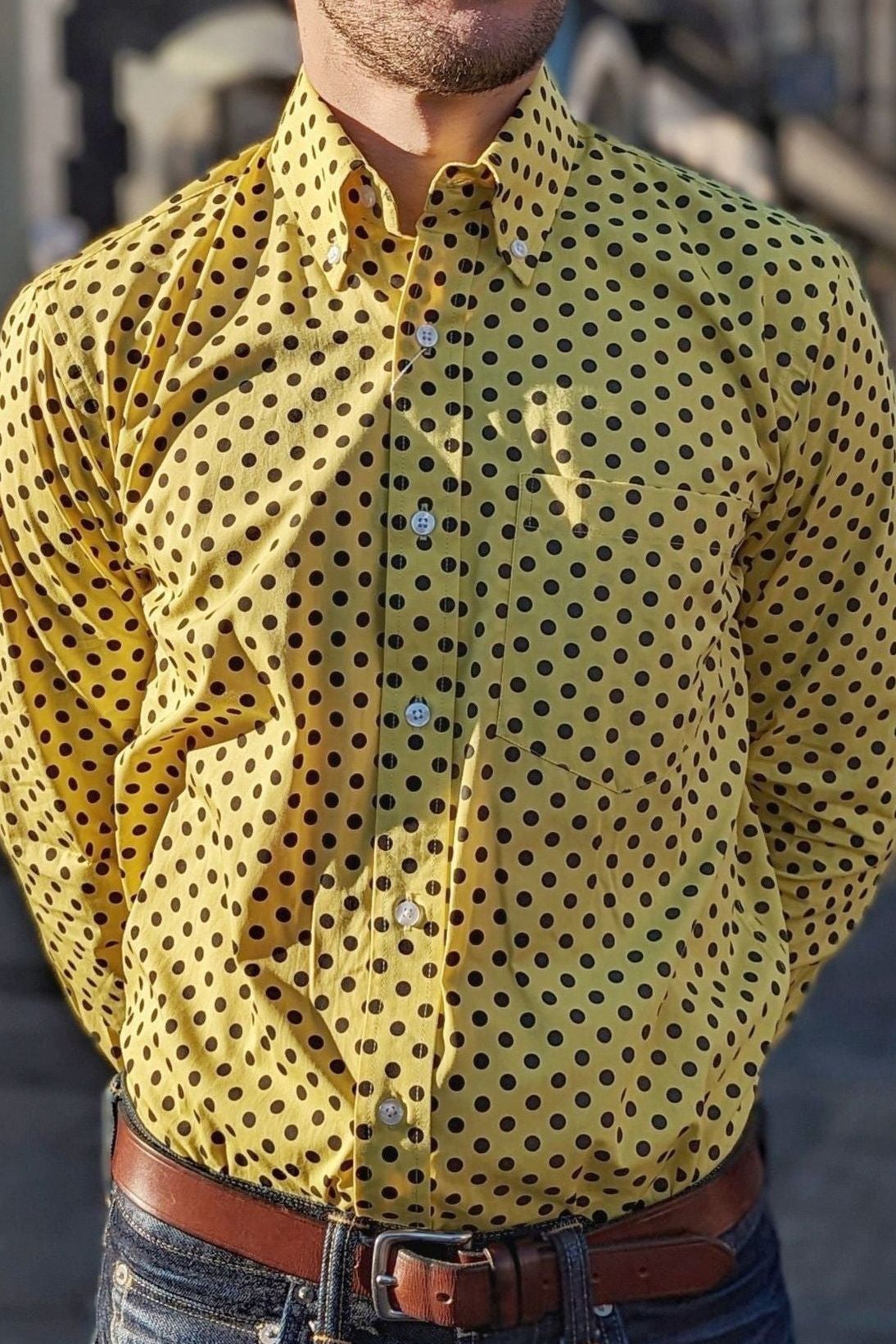 Polkadot Mustard & Black - Shirt