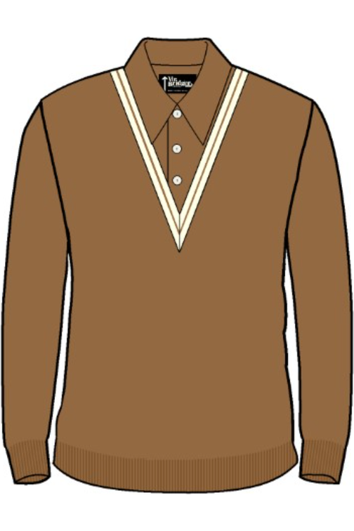 The 'Chet' Camel & Ecru - Polo Knit