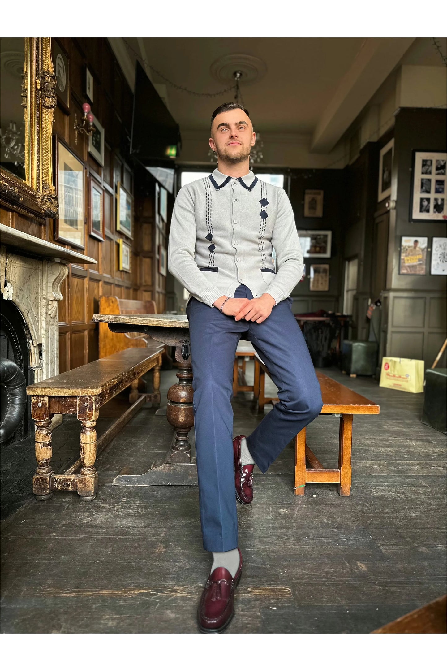 Archive Diamond Dove Grey - Polo Knit