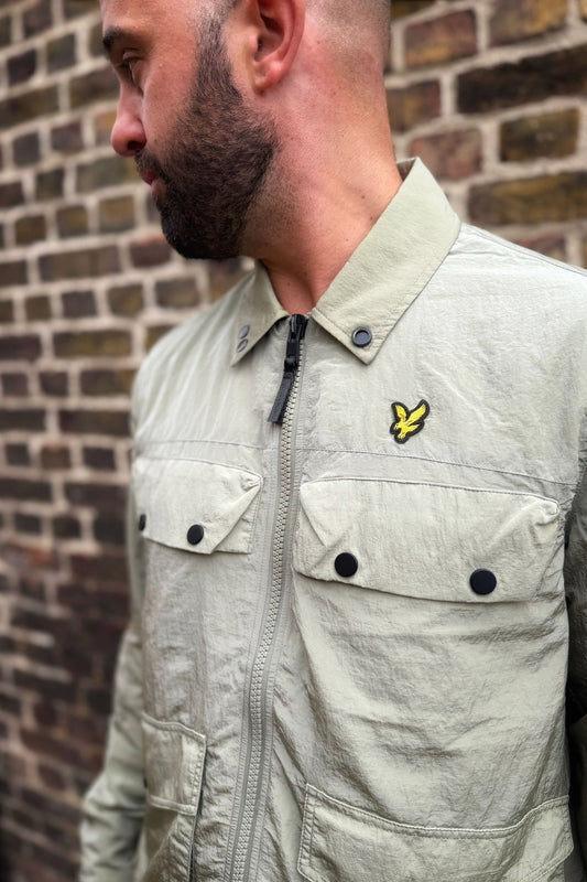 4 pockets zip Through Smoke Olive - Overshirt