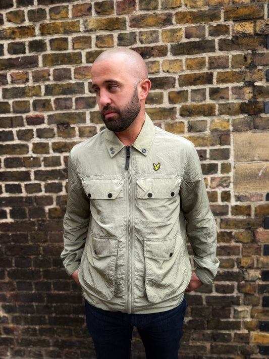 4 pockets zip Through Smoke Olive - Overshirt