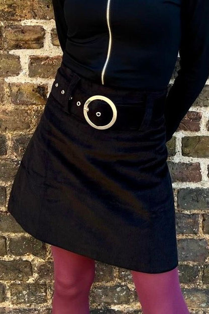 Cher Corduroy Black  - Skirt