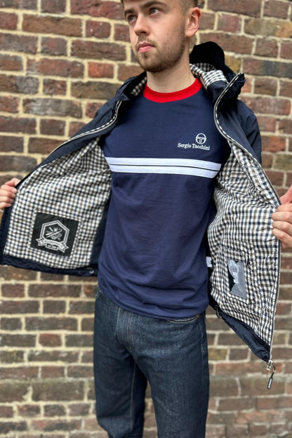 Campania Navy Check Windbreaker - Jacket