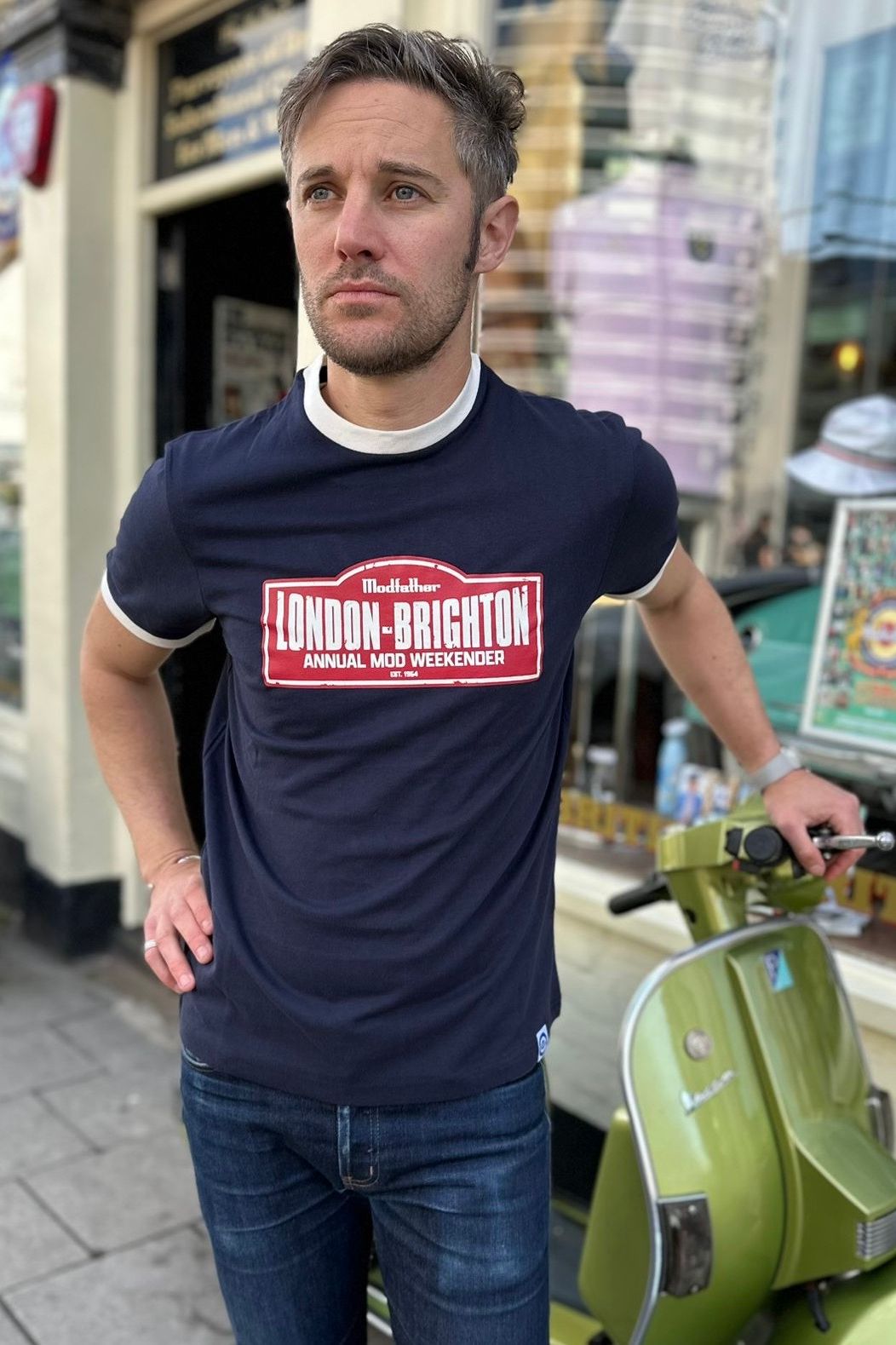 Mod Weekender Navy Ringer - T-Shirt