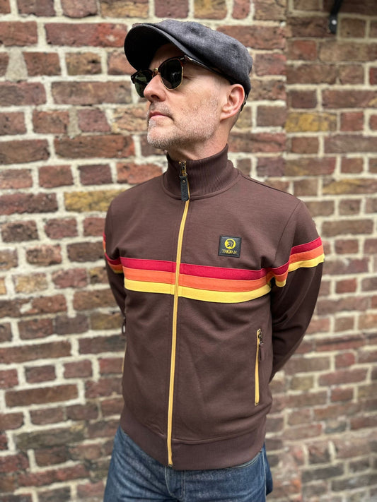 Trojan Retro Stripe Chocolate - Track Top