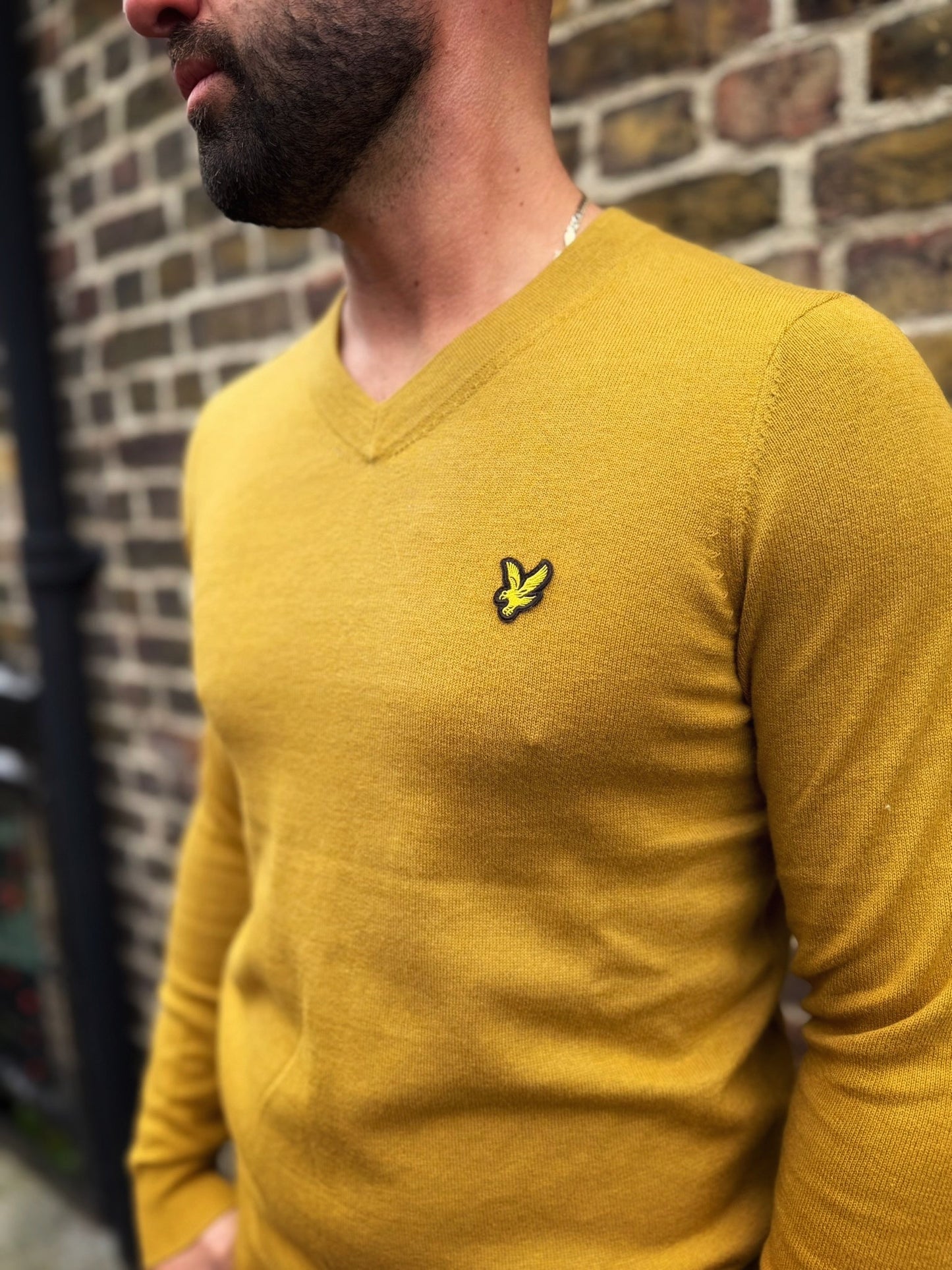 Merino V-Neck Jumper - Bronze