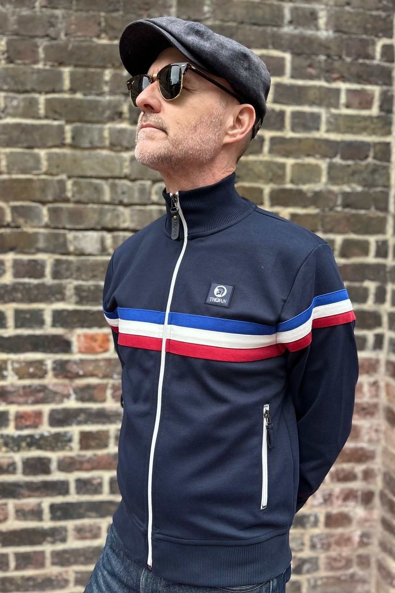 Retro Stripe Navy - Track Top