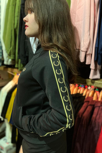 J4131 Taped Sleeve Black/Champagne  - Track Jacket