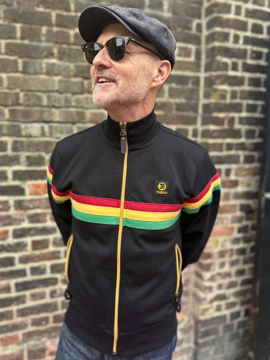 Trojan Black Retro Stripe - Track Top