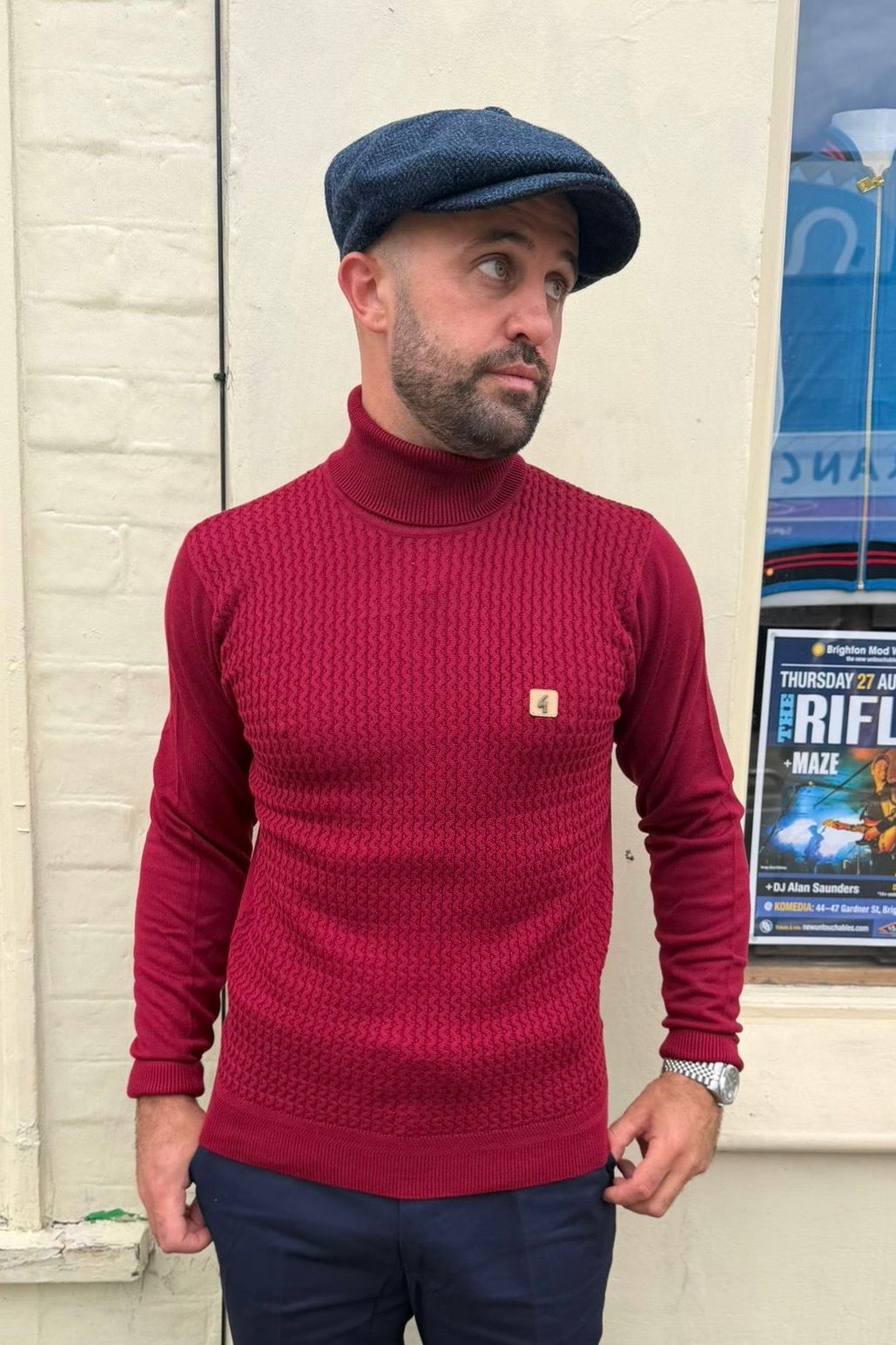 Leonardo Claret Roll Neck - Knit