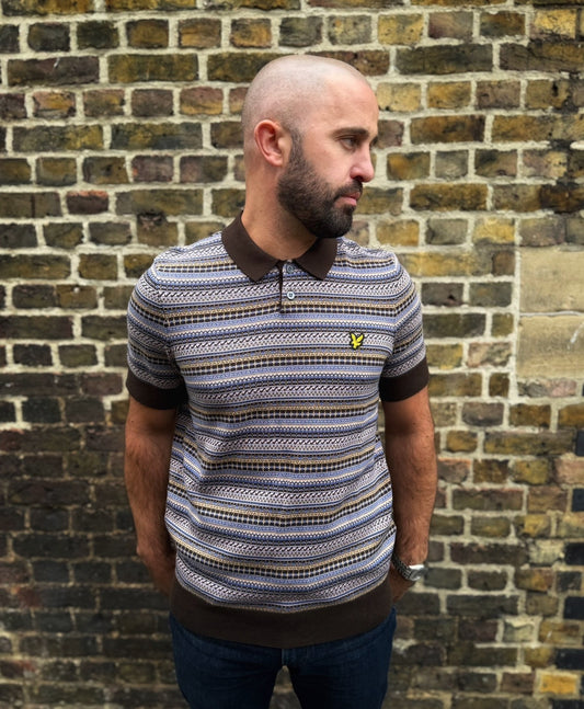 Fairisle Short Sleeve Ebony - Polo