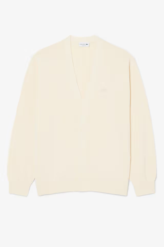 Rib Knit Cotton Blend Beige - Cardigan