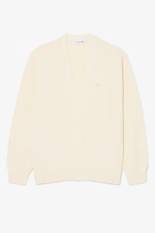 Rib Knit Cotton Blend Beige - Cardigan