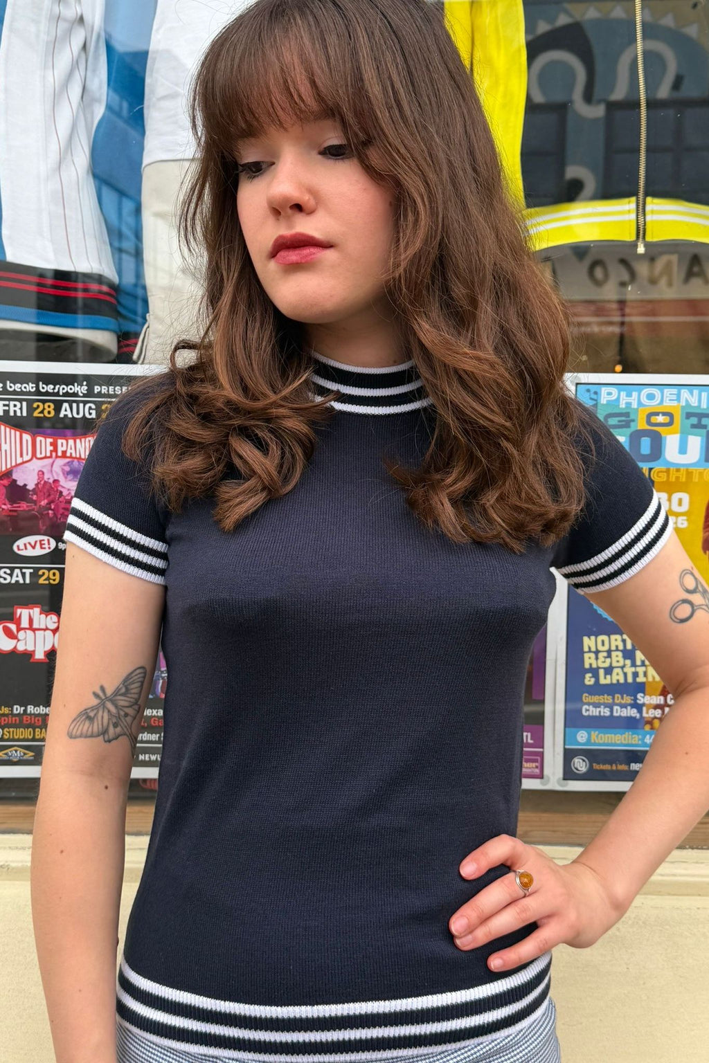 Dorval Navy Knitted - Mock Turtle Neck