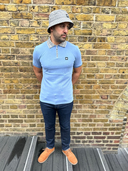 Lachine Jacquard Rib Collar Blue Shadow - Polo