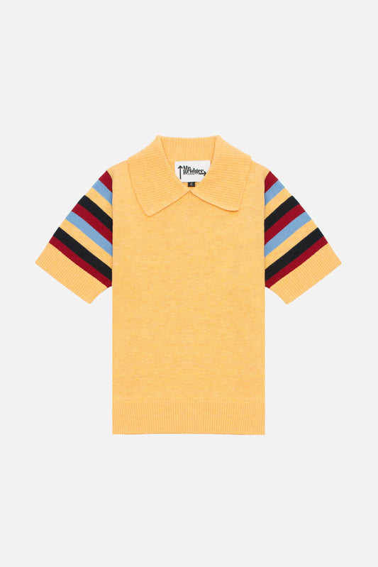 Babs Stripe Sleeve Pineapple - Polo Knit