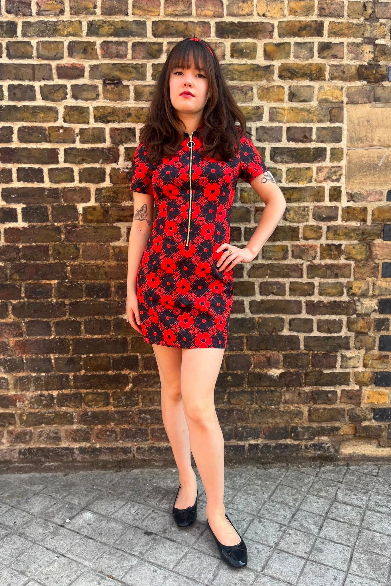 Floral Black & Red - Dress