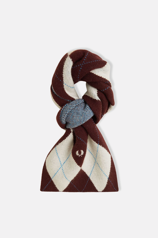 C1133 Brushed Argyle Ecru - Scarf