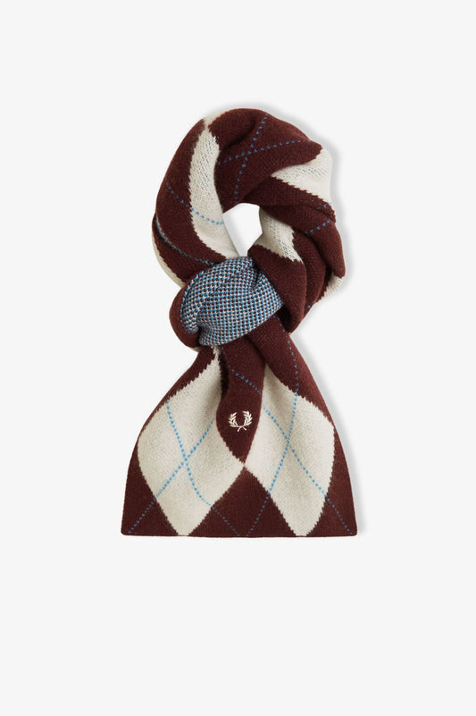 C1133 Brushed Argyle Ecru - Scarf