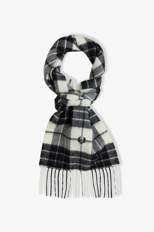 C8137 Lambswool Tartan Ecru - Scarf