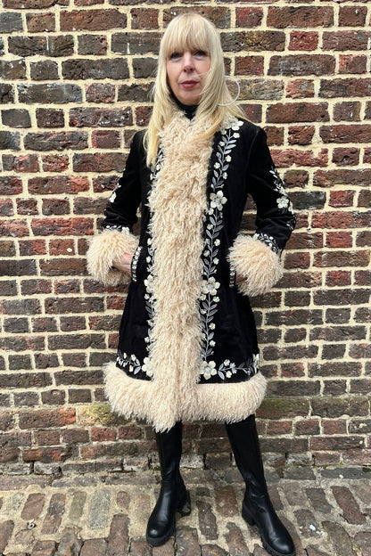 Penny Lane Fur Collar Midnight - Coat