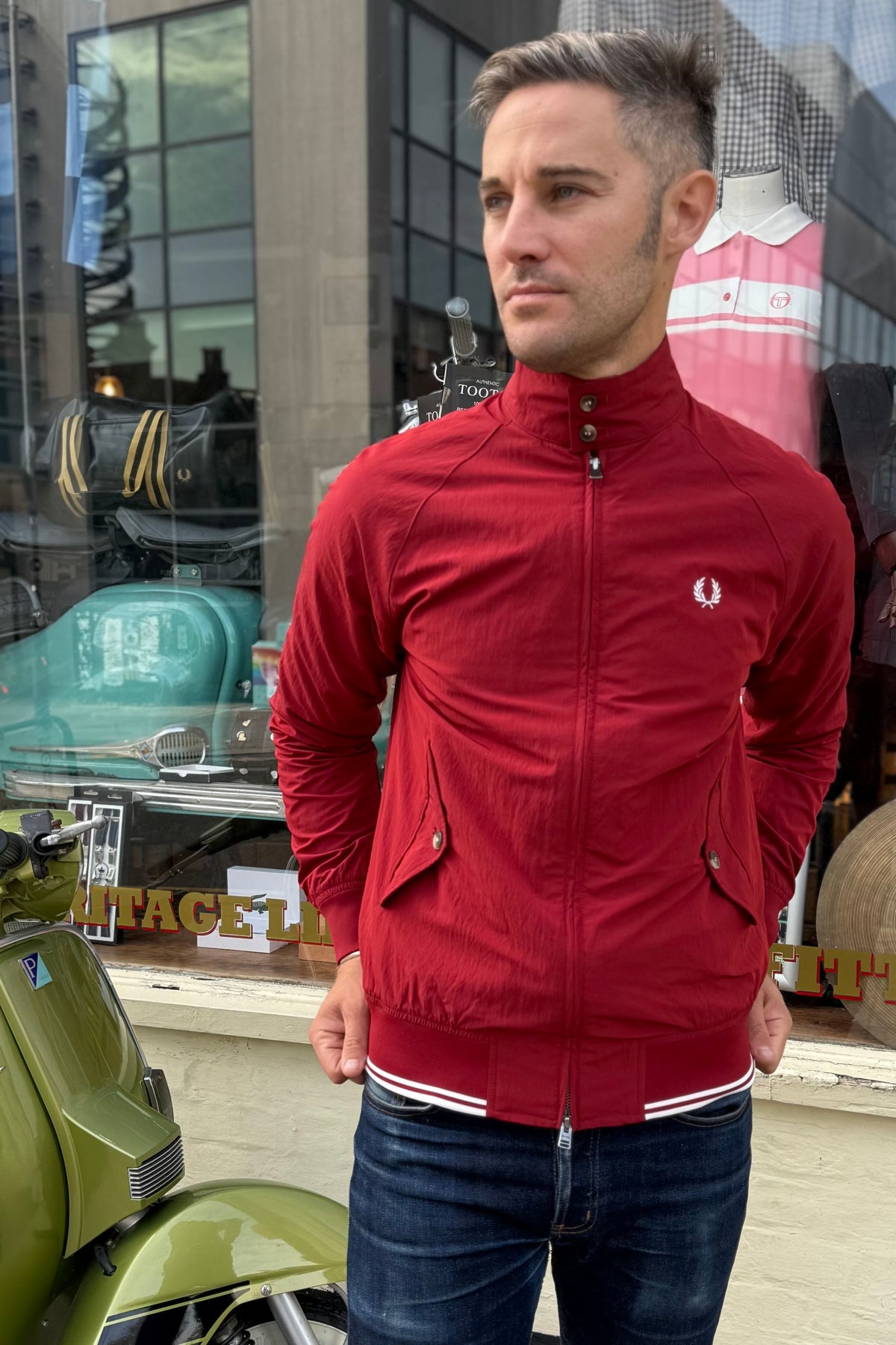 J2321 Crinkle Harrington Burnt Red - Jacket