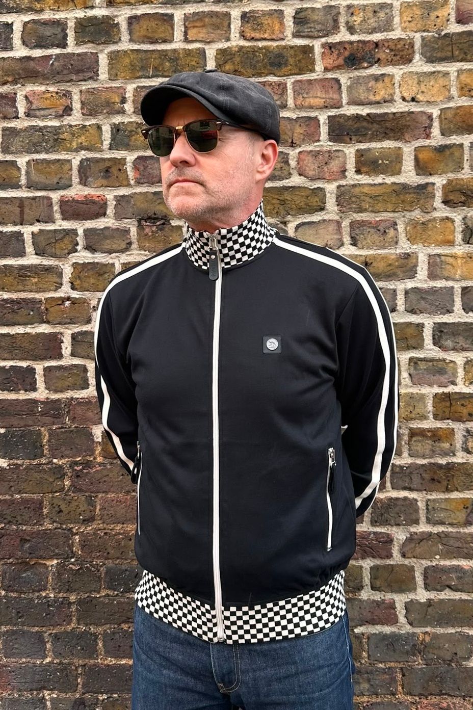 Black Checkerboard  - Track Top