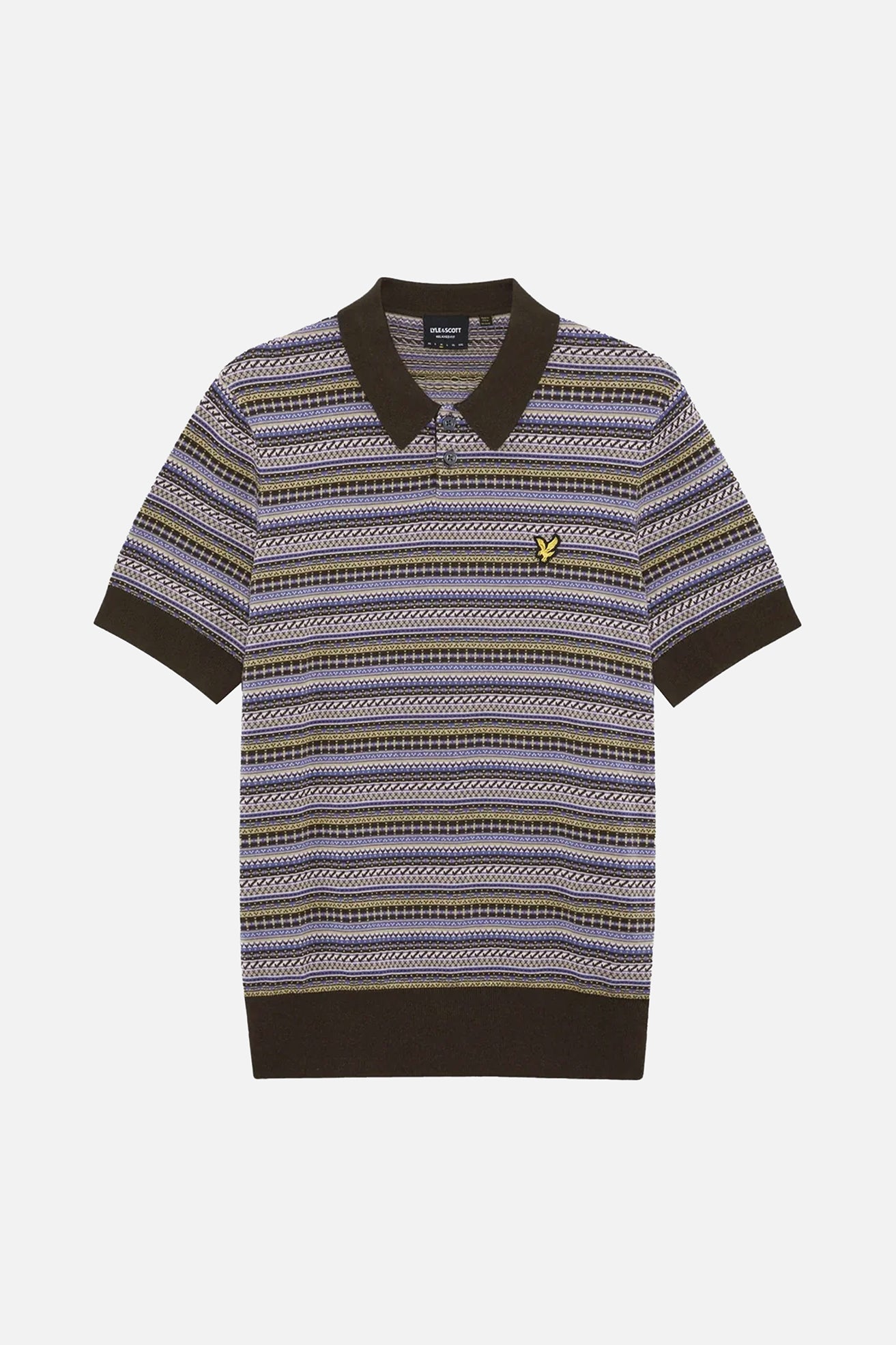 Fairisle Short Sleeve Ebony - Polo
