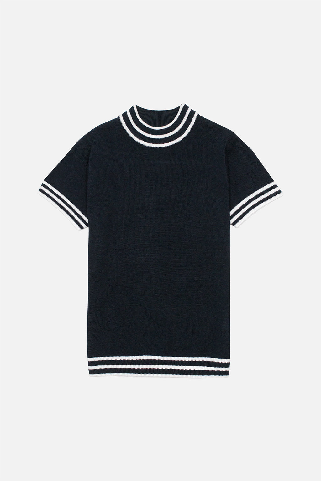 Dorval Navy Knitted - Mock Turtle Neck