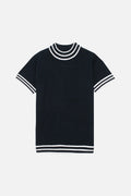 Dorval Navy Knitted - Mock Turtle Neck